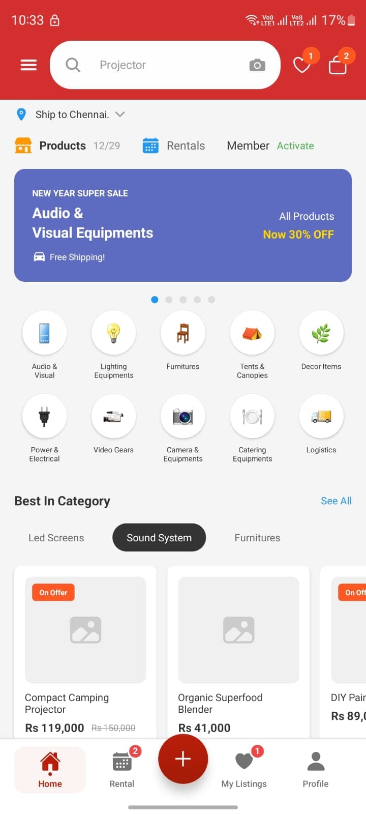 Hire & Rent App
